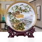 26cm Autumn Mountain Creek Famille Rose Porcelain Plate Chinese Traditional Ornaments Antique Cultural Relics Ornaments
