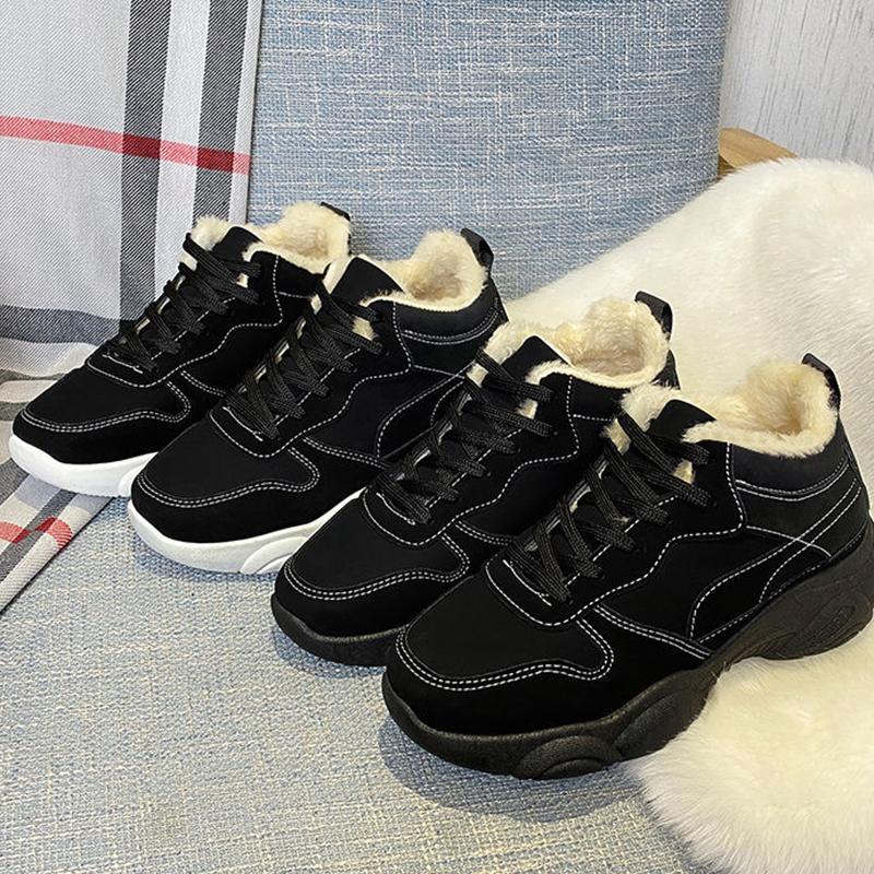 Winter Plus Velvet Thickened Women's Shoes Bottom Non-slip Wear-resistant Lightweight and Warm Women's Winter Cotton Shoes Sports Shoes