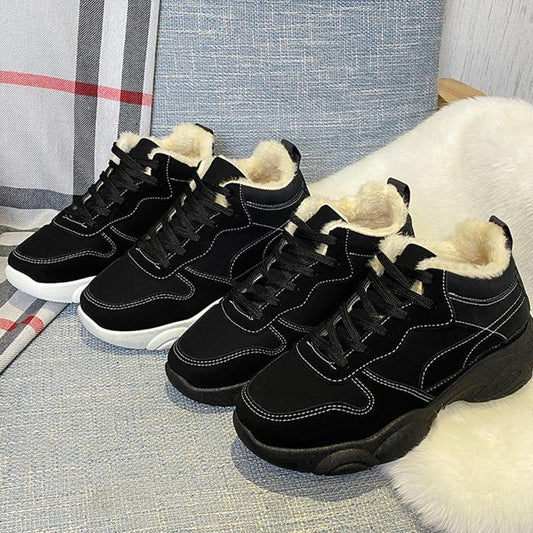 Winter Plus Velvet Thickened Women's Shoes Bottom Non-slip Wear-resistant Lightweight and Warm Women's Winter Cotton Shoes Sports Shoes