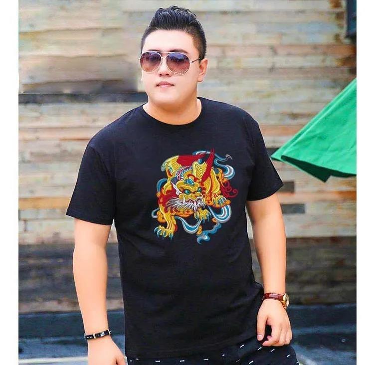 Fat Men Exclusive Men's Plus Size T-shirt Fat Men Short-sleeved Plus Fat Plus Long Short-sleeved Men Fat Top