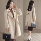 Wool Blend Coat Women Long Sleeve Turn-down Collar Outwear Jacket Casual Autumn Winter Overcoat