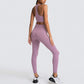 Sports Outfit Fitness Set Athletic Wear Yoga Clothing Set Sports Suit Women Sportswear Seamless Knit Hips Sports Yoga Set Fitness Bra Vest Set