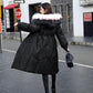 2021 Big Fur Collar Padded Jacket Women's Long Slim Waist Korean Down Padded Jacket Mid-length Thickened Over The Knee