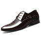 Men's Business Casual Lace-up Leather Shoes Korean Formal Dress Black Pointed Increase Wedding Shoes