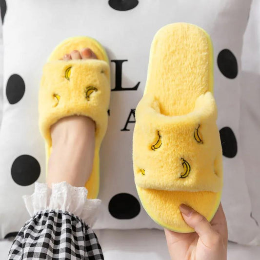 Cute Cotton Slippers In Autumn and Winter Indoor Warm Flat Shoes Comfortable Soft-soled Shoes Soft and Fluffy