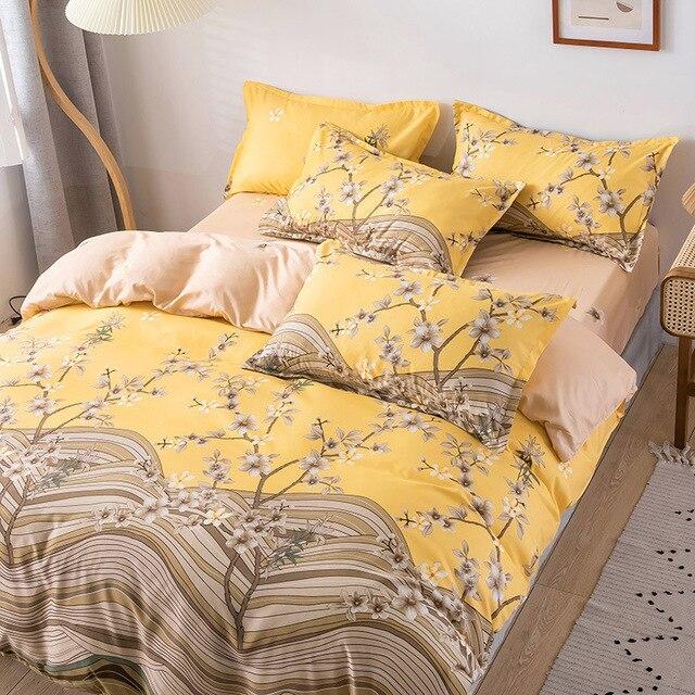 Cheap Four-Piece Bedding Set Quilt Cover Sheet Pillowcases Suit Polyester Anti-Static Delicate Children's Student Princess Style