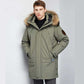 Down Jacket Men's Mid-length Plush Collar New Cold Winter Jacket Casual Hooded Down Jacket