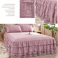 Princess Style Bed Sheet Skirt Three-piece Suit Double Bedspread Protector
