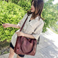 Leather bag Big capacity European and American style Shoulder Handbag Trendy wild Woman bag