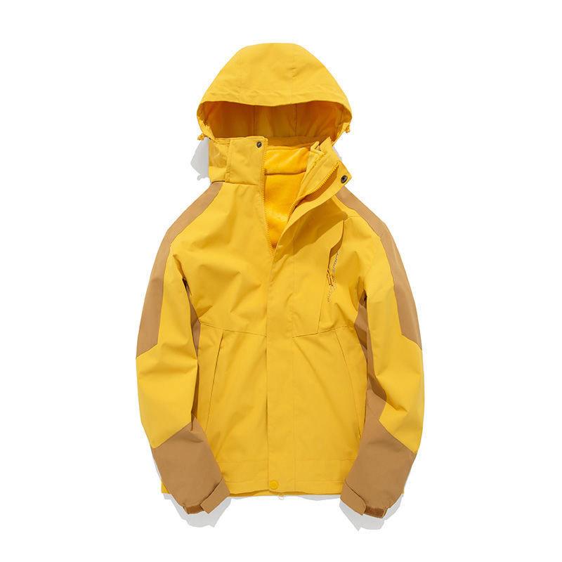 Jackets for Men and Women Three-in-one Detachable Two-piece Outdoor Sports Windbreaker Jacket Loose Large Size Outdoor Warm Jacket