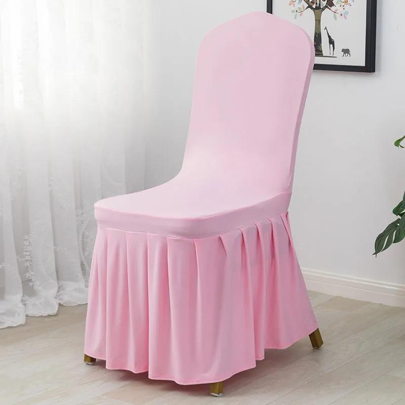White Red Chair Cushion Cover Home Hotel Restaurant Wedding Banquet Elastic Chair Cover Dust Protection Stool Cover