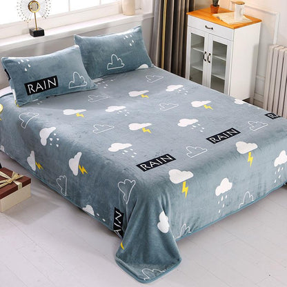 Winter Thick High-quality Double-sided Fleece Bed Sheet Flannel Blanket Coral Fleece Blanket Machine Washable