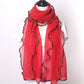 Bright Silk Edging Scarf Women Long Fashion All-match Dancing Scarf Sweet Shawl Wrap