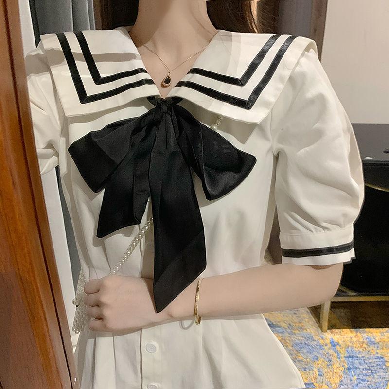 Female Elegant Navy Collar Super Fairy Holiday Dress Sailor Sweet Vintage Graceful Slim Party Dress