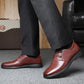Men's Spring and Autumn Business Leather Shoes Real Cowhide Round Toe Breathable Dad Shoes Husband Casual Shoes Korean Men's Lace-up Shoes