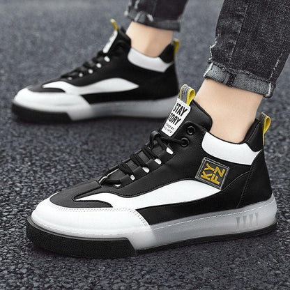 Summer Men's Breathable Heighten Shoes Trendy High Top Men's Tennis Shoes Sports and Leisure Student Basketball Board Shoes