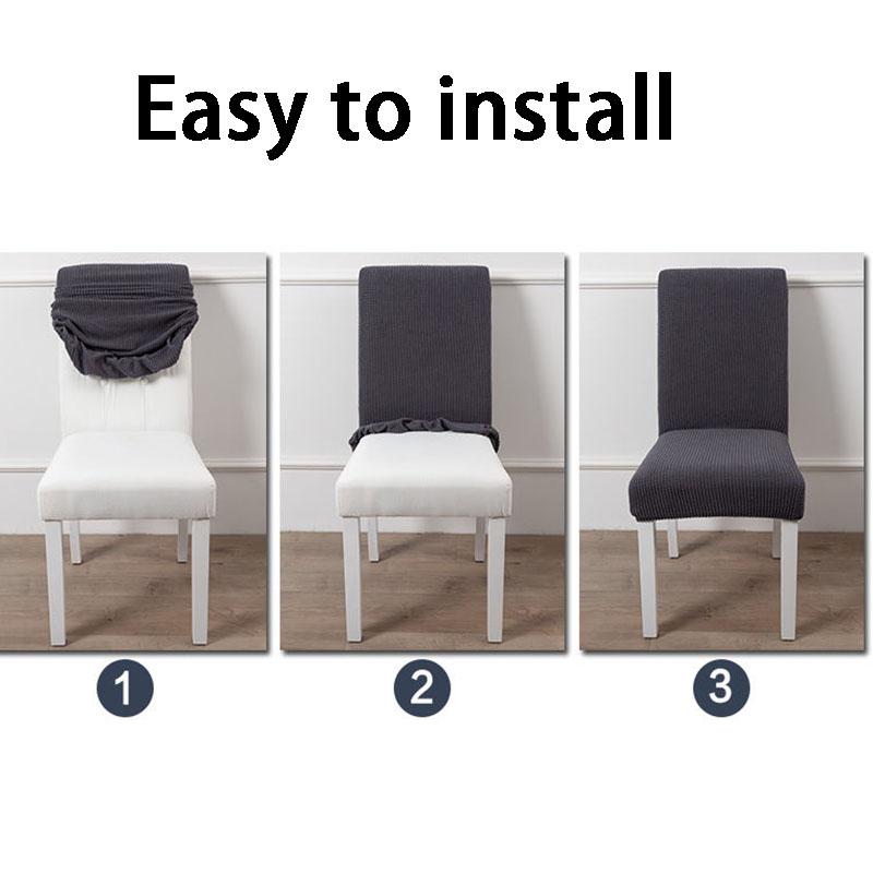 1/2/4/6Pcs  Solid Jacquard Chair Covers for Dining Room Office Banquet  Velvet Chair Cover for Party Wedding