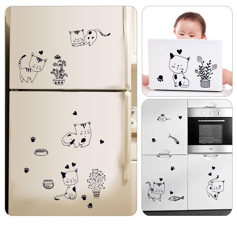 [Wall sticker] cartoon cats wall stickers kitchen bathroom bedroom stair refrigerator diy wall decal