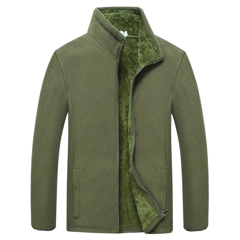 Middle-aged and Elderly Men's Jacket Autumn and Winter Plus Velvet Thick Cotton Coat Warm Fleece Jacket