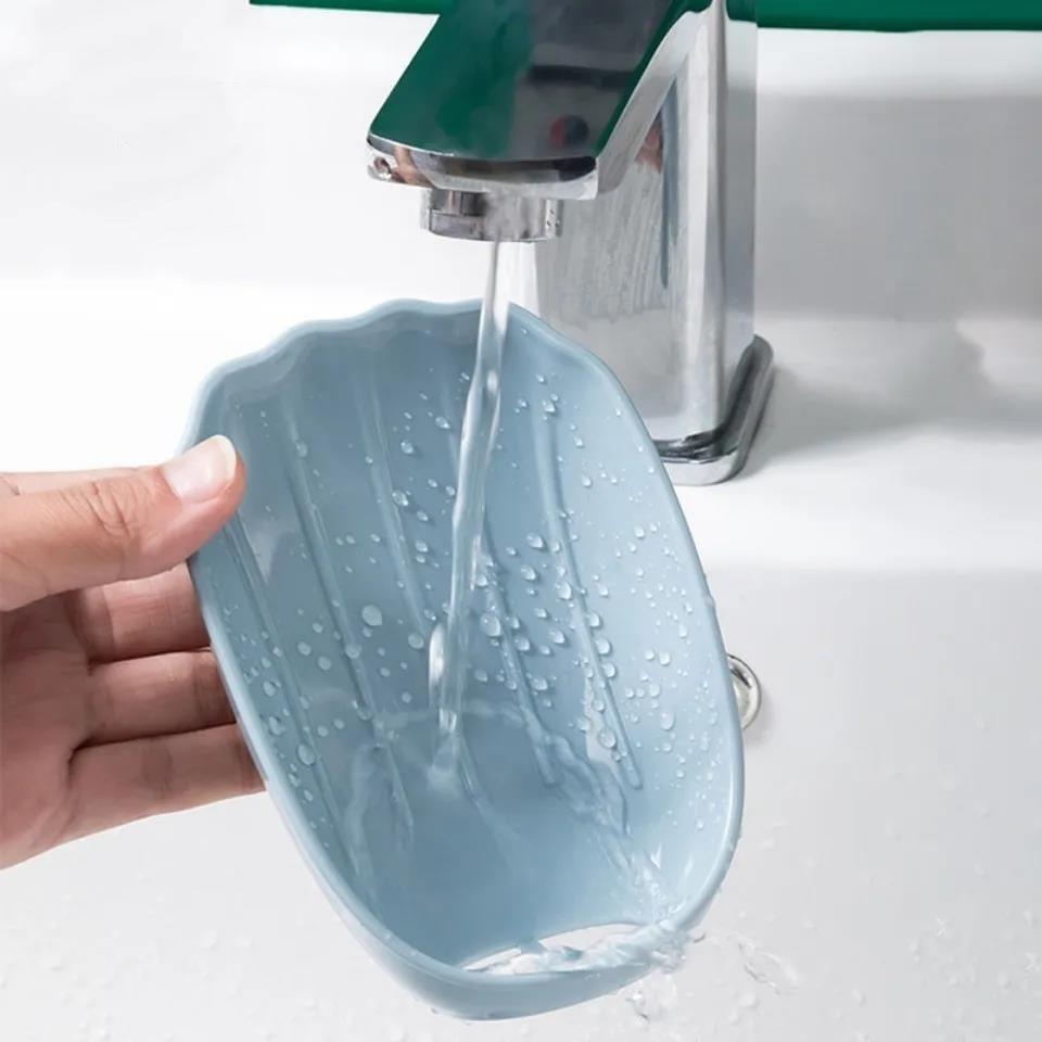 Drain Soap Box Perforation-Free Household Toilet Bathroom Vertical Creative Suction Cup Wall-mounted Soap Holder Soap Shelf