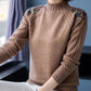 Autumn and Winter Women's Half Turtleneck Sweater Fashion Solid Color Embroidered Knit Sweater Loose Large Size Short Sweater