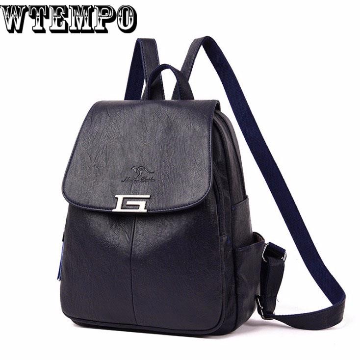 Backpack Multifunction Women Backpack Leather School Bag For Girls Fashion Travel BackPack