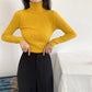 Solid Color Turtleneck Sweater Women New All-match Autumn Winter Slim Slimming Long-sleeved T-shirt Bottoming Shirt Tops