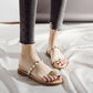 Women Flats Slippers Summer Casual Flip Flops Flowers Pearl Woman Flat Shoes 35-39 Size Comfortable Female Beach Sandals