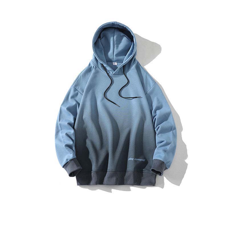 Gradient Sweater Men's Casual Sweater Spring and Autumn Loose Hooded Coat
