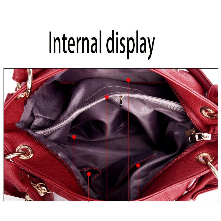 Trendy wild Woman bag Leather bag Big capacity European and American style Shoulder Handbag