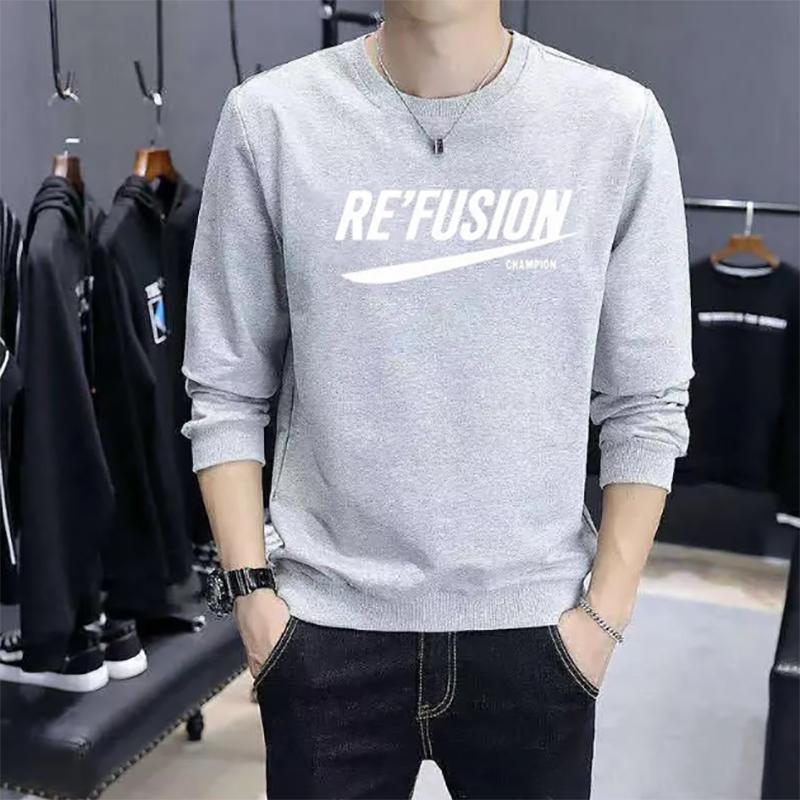 Autumn Sweater Men's Large Size Long-sleeved Sweatshirts Plus Velvet Round Neck Pullover Loose Bottoming Sweater Top