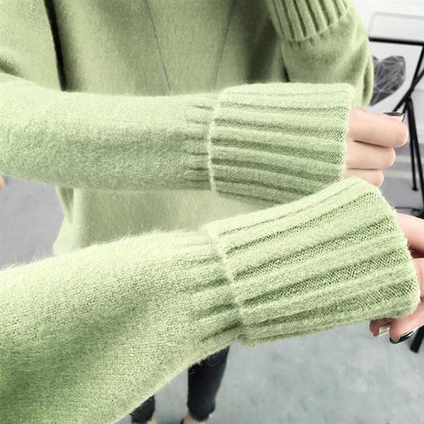 Autumn and Winter Women's Sweaters Female Students Short High-necked Loose Korean Version of Wild Long-sleeved Bottoming Shirt