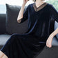 Plus Size Women's Stitching Lace Dress Spring and Summer Half Sleeve Long Skirt Daily Wear