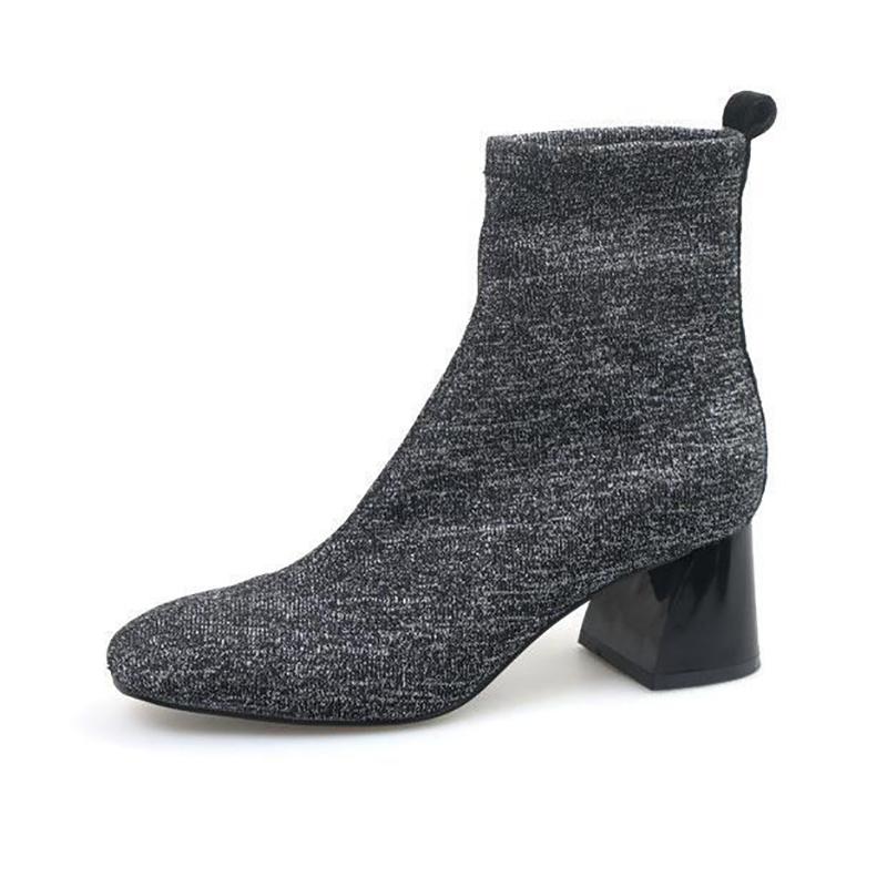 Autumn Mid-tube Women's Boots Korean Style Trendy Shoes for Students Autumn Cotton Shoes