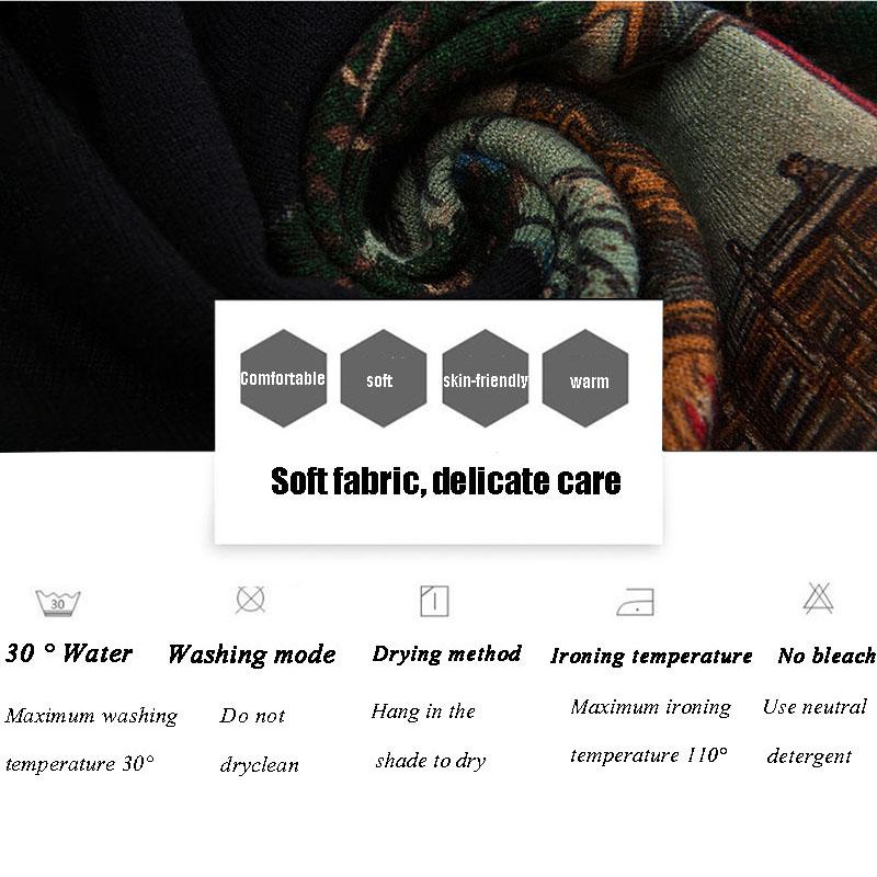 Ethnic Style Women's Woolen Sweater Autumn  Winter Printed Sweater Loose plus Size Knitted Jumper