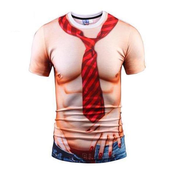 Half-sleeve Clothes Summer Men's Round Neck Short-sleeved T-shirt Top 3D Creative Art Print T-shirt