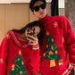 WTEMPO 2 Pcs Christmas Couple Sweater Soft Casual Knitted Sweater Winter Warm Pullover
