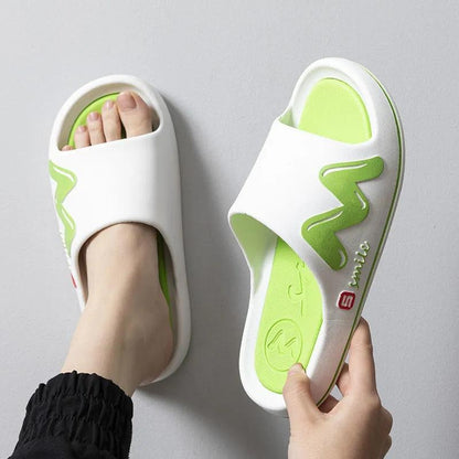 Men's and Women's Same Style Slippers Summer Non-slip Soft Bottom Slippers Men's Personality Home Bathroom Bath Slippers Casual Sports Flip Flops