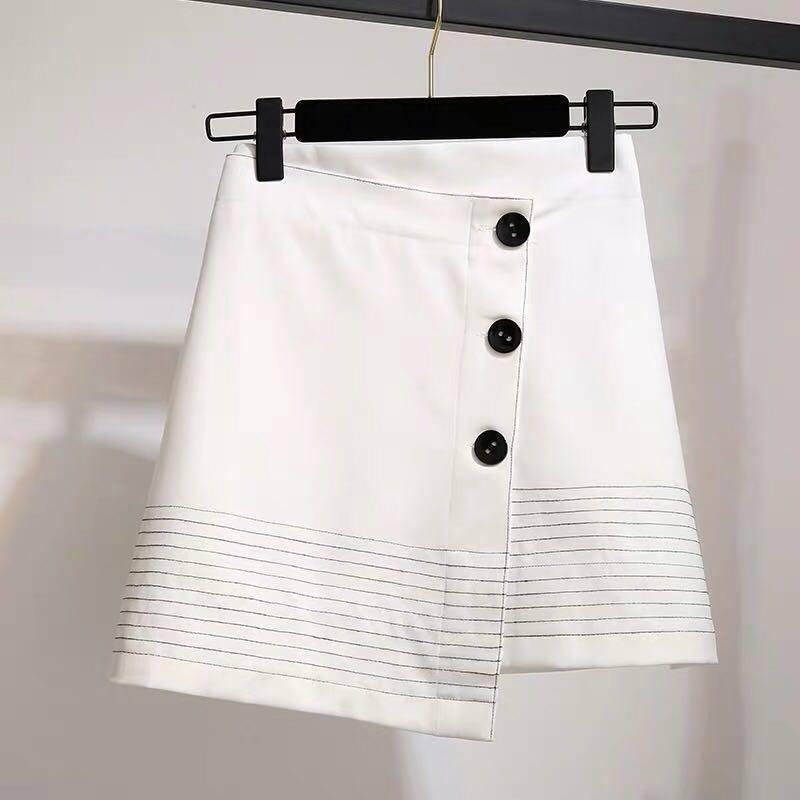 Fashion Cotton T-shirt Set Women Summer Irregular T-shirt Skirt Two-piece Plus Size Skirt Suits