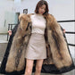 Parka The Long Detachable Raccoon Fur Liner Thickened Imitation Fur Plus Size Jacket for Women To Keep Warm and Comfortable