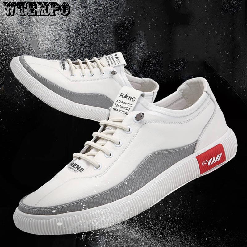 Men's Leather Casual Shoes Fashion Breathable Sports Shoes Fashion Flat Shoes Comfortable Breathable Running Shoes