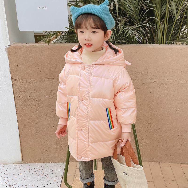 Girls' Down Jacket Mid-length Windproof and Warm Thick Winter Jacket