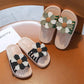 Girl's Summer Slippers Girl's Soft Sole Anti-slip Slippers Indoor Flower Decoration Shower Casual Light Flat Slippers