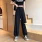 Street-fried Overalls and Black High-waist Trendy Ripped Pants Women Loose and Thin All-match Straight Wide-leg Casual Pants