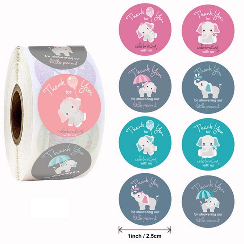 500pcs 4 Styles Thank You Sticker for Seal Labels Round Floral Multi Color Labels Sticker Handmade Offer Stationery Sticker