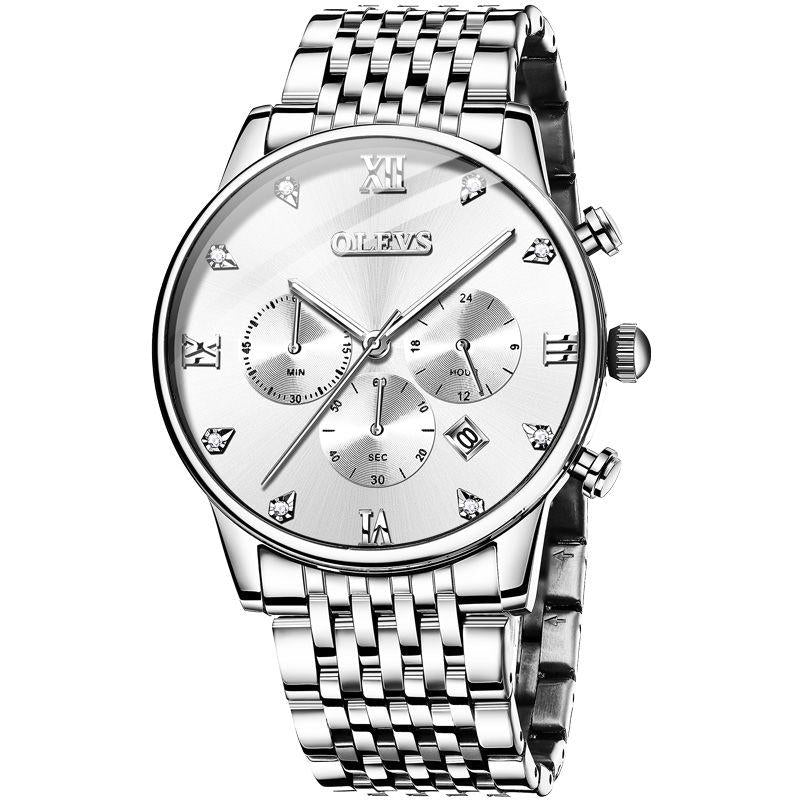 Mechanical Watch Fully Automatic Diamond Set-Style Business Clean Steel Waterproof Machinery Watch