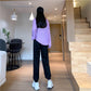 Sports Pants Women's Spring and Autumn Thin Section Net Red Salt Loose-fitting Straight Casual Trousers High Waist Harem Pants