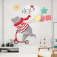Cartoon skateboard bear children's room kindergarten wall stickers removable PVC wall stickers