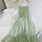 Fashion Summer Chiffon Spaghetti Strap Dress Women Sexy A-line Strapless Dress Beach Party Dress