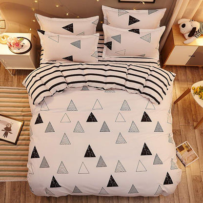 Black And White Stripes Bedding Sets Geometry Soft Bed Sheet Pillowcase &Duvet Cover Se